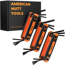 Mutt Tools 25dln sada skldacch imbusovch klcu - Kompaktn SAE a metrick nstroj pro kola kutilsk lukostrelba - Barevne kdovan sady imbusov