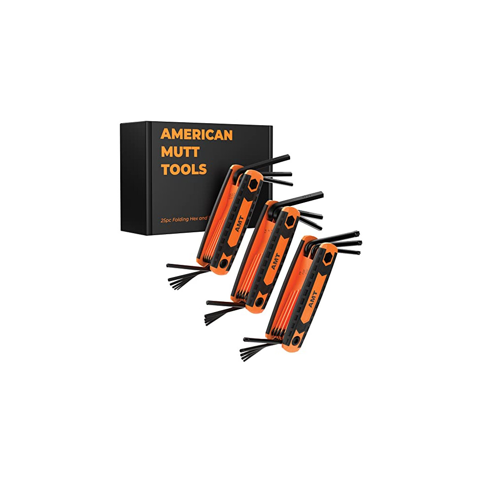 AMERICAN MUTT TOOLS 25pc Folding Allen Wrench Set and Star Key Set - I