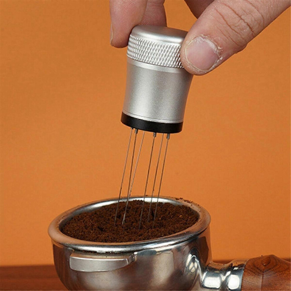 Coffee Loose Powder Needle Cloth Powder Needle with Stand 6-Pin Coffee Stirrer Removable and Washable Powder Needle,B