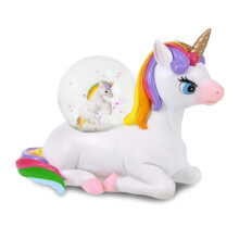 CoTa Global Jednoroec snehov koule Dekor - Krsn ruov trpytiv duha figurka jednoroce Chladn snehov koule a figurky Perfektn ozdoba miniatur