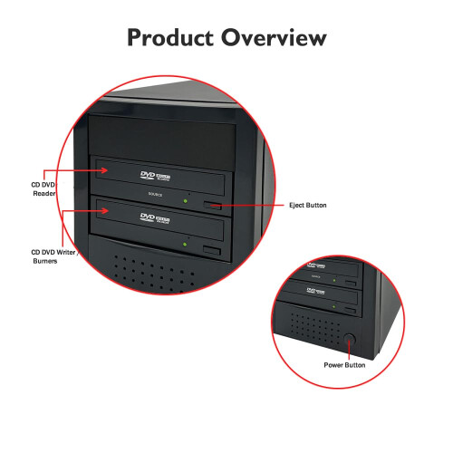 PlexCopier AutoDupe Einfach zu BEDIENEN 24X 1 zu 1 CD DVD Brenner Duplicator Turm 2