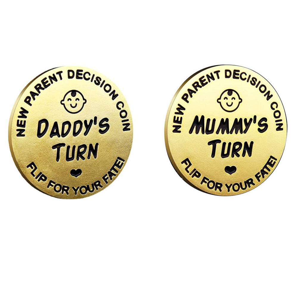 New Dad Mom Gifts Funny Decision Making Coin New Baby Gift For Parent Vichona
