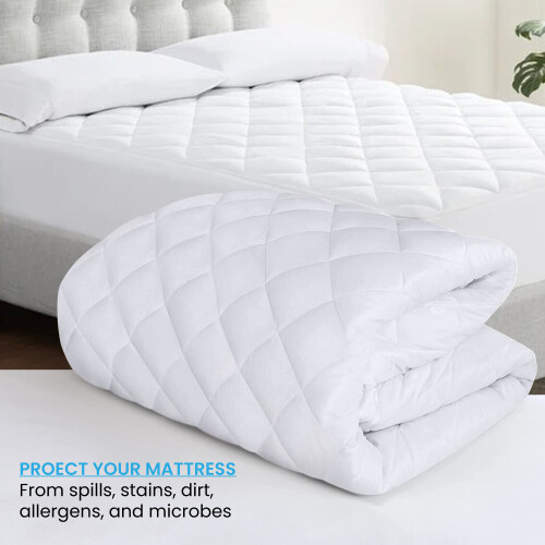 (Double 30 cm) HighLiving Waterproof Mattress Protector Elasticated Fitted Bed Sheet Hexagonal Design, 30cm 2