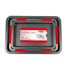 Le Regalo Set de 3 tavi de copt antiaderente de calitate premium, 3 argintii