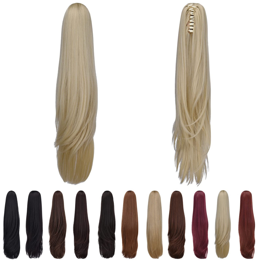 Langer Blonder Pferdeschwanz Mit Clip, Pferdeschwanzverl Ngerung, Glatt, 55,9 Cm, 155 G-image