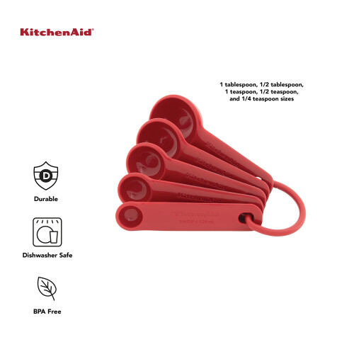 Set de linguri de masurat universal KitchenAid, 5 buca?i, ro?u 2