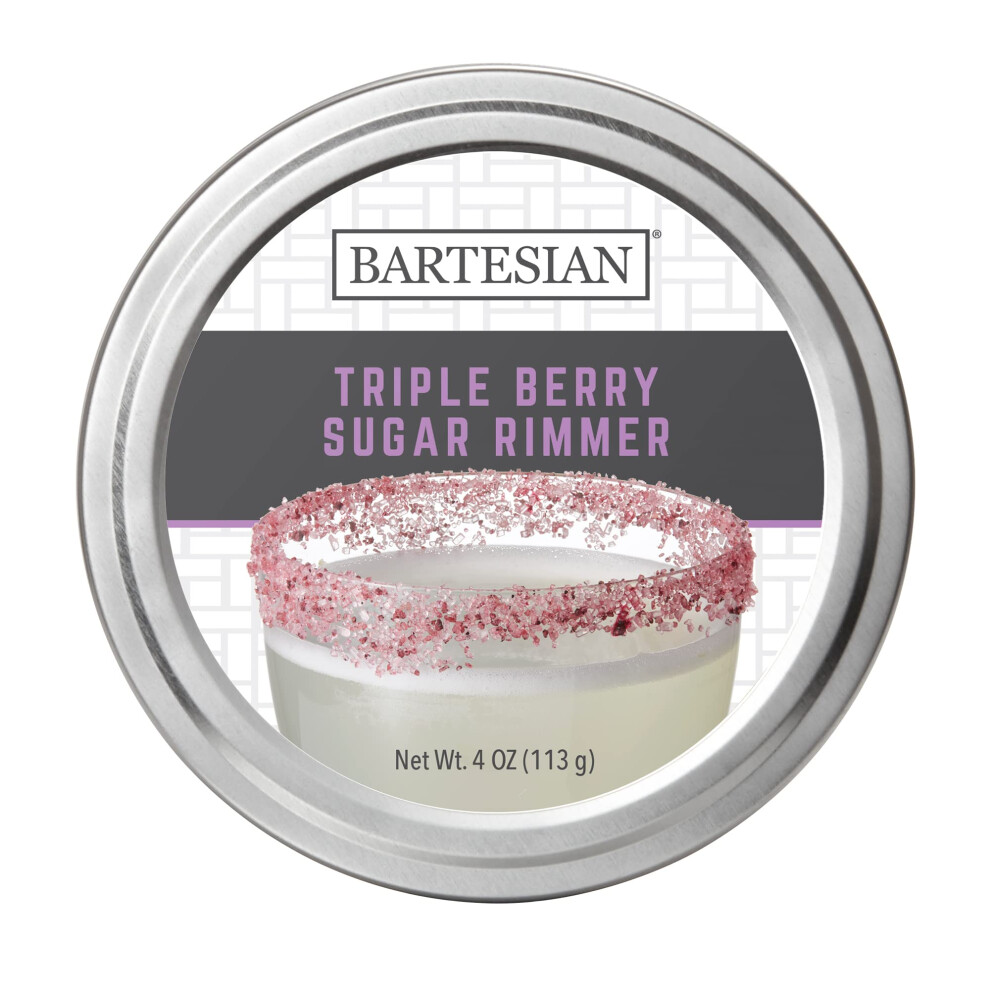 Bartesian Triple Berry Sugar Cocktail Glass Rimmer - Cocktails Glasses Sweet Rimming Garnish for Bar Drink Lemon Drop  Margaritas  Gimlets  Cosmopolit