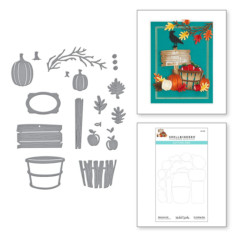 Spellbinders Stanzschablone Welcome Fall Aus Metall-image