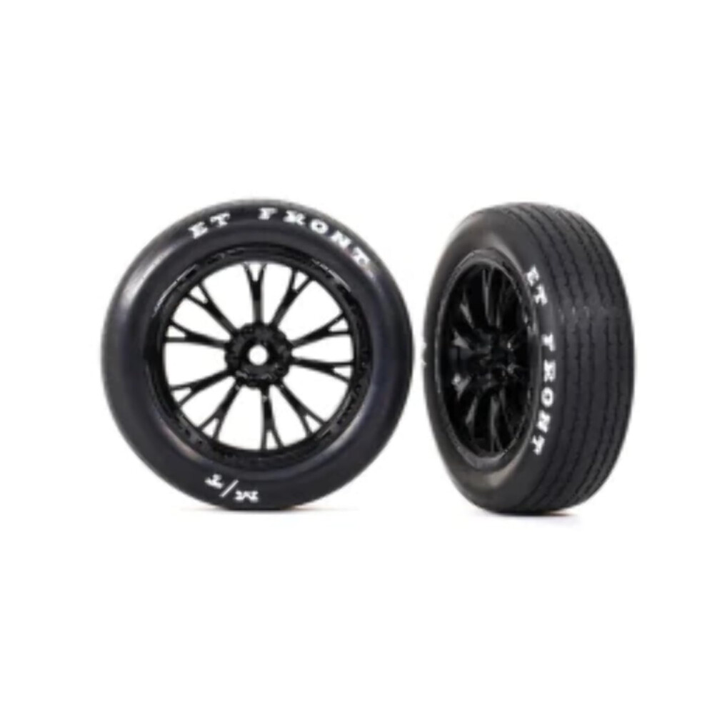 Traxxas 9474 Opony I Kola Zmontowane Klejone (Weld Gloss Black Wheels Wails Wkladki Piankowe) (Z Przodu) (2)-image