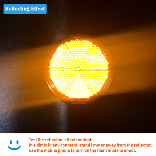 WELNENT EMARK/DOT/CCC 2pcs Round Reflector Self Adhesive Stick on Trai 1