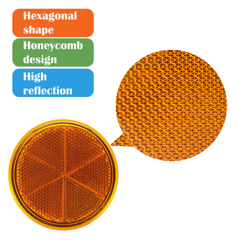 WELNENT EMARK/DOT/CCC 2pcs Round Reflector Self Adhesive Stick on Trai 2
