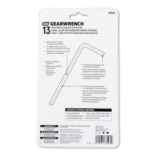 GEARWRENCH 13 τεμάχια Σετ Μετρικών Εξαγώνων Κλειδιών Μήκους - 83503 1