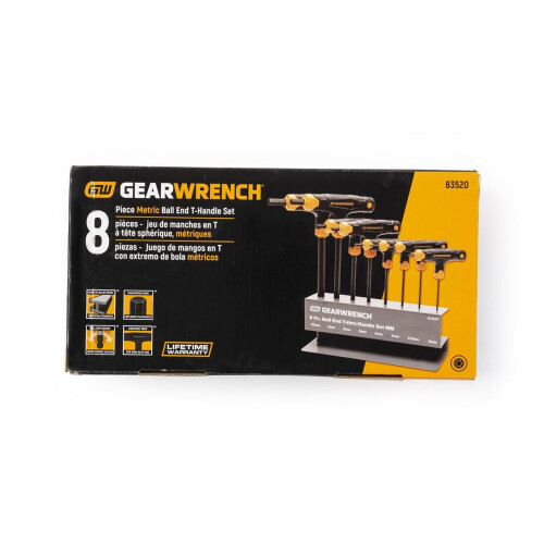 GEARWRENCH 8 Τεμάχια Μετρική Μπάλα Τ-Χειρολαβή Εξάγωνο Σετ Κλειδιών | 83520 1