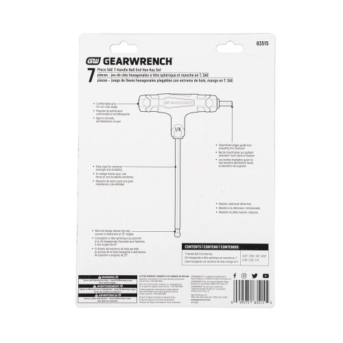 GEARWRENCH 7 Τεμάχια SAE T-Handle Κλειδί Hex Ball End - 83515 1
