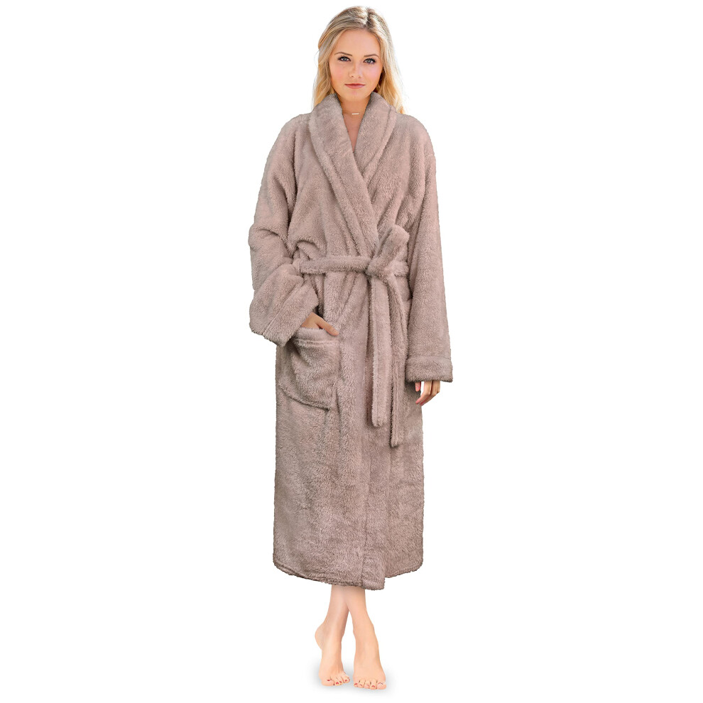 Peignoir en peluche doux et moelleux pour femme PAVILIA Premium en polaire Sherpa Sha