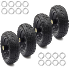AR-PRO (4-Pack) Rodas Substitutas 10 Polegadas Pneus Sólidos Sem Ar