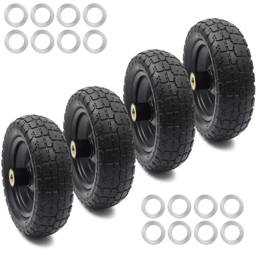 AR-PRO (4-Pack) Rodas Substitutas 10 Polegadas Pneus Sólidos Sem Ar