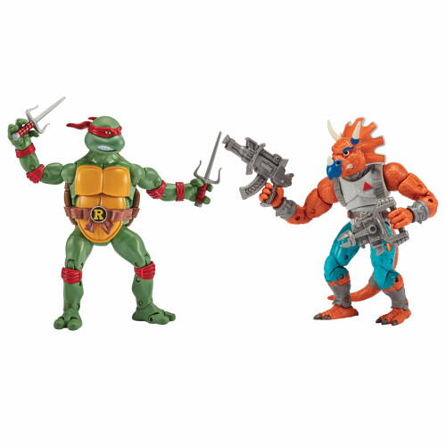 Teenage Mutant Ninja Turtles Tortugas Ninja Raph vs. Triceraton 2 Pack 1