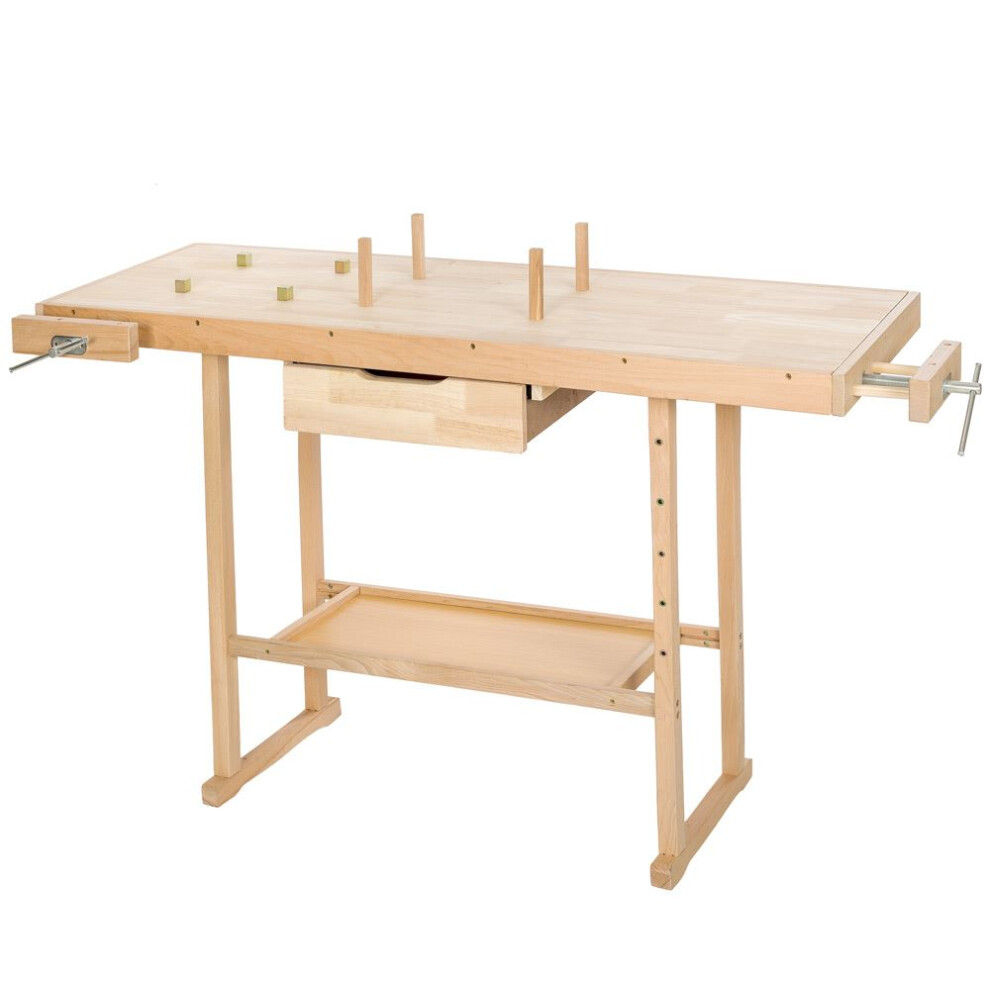 Workbench Woodworking Carpenters Bench Cabinet Heavy Duty 2 Vices Drawer Storage