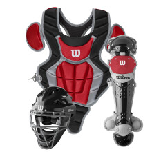 WILSON c200 Catcher-Ausr  stungsset f  r Jugendliche - BlackScarlet