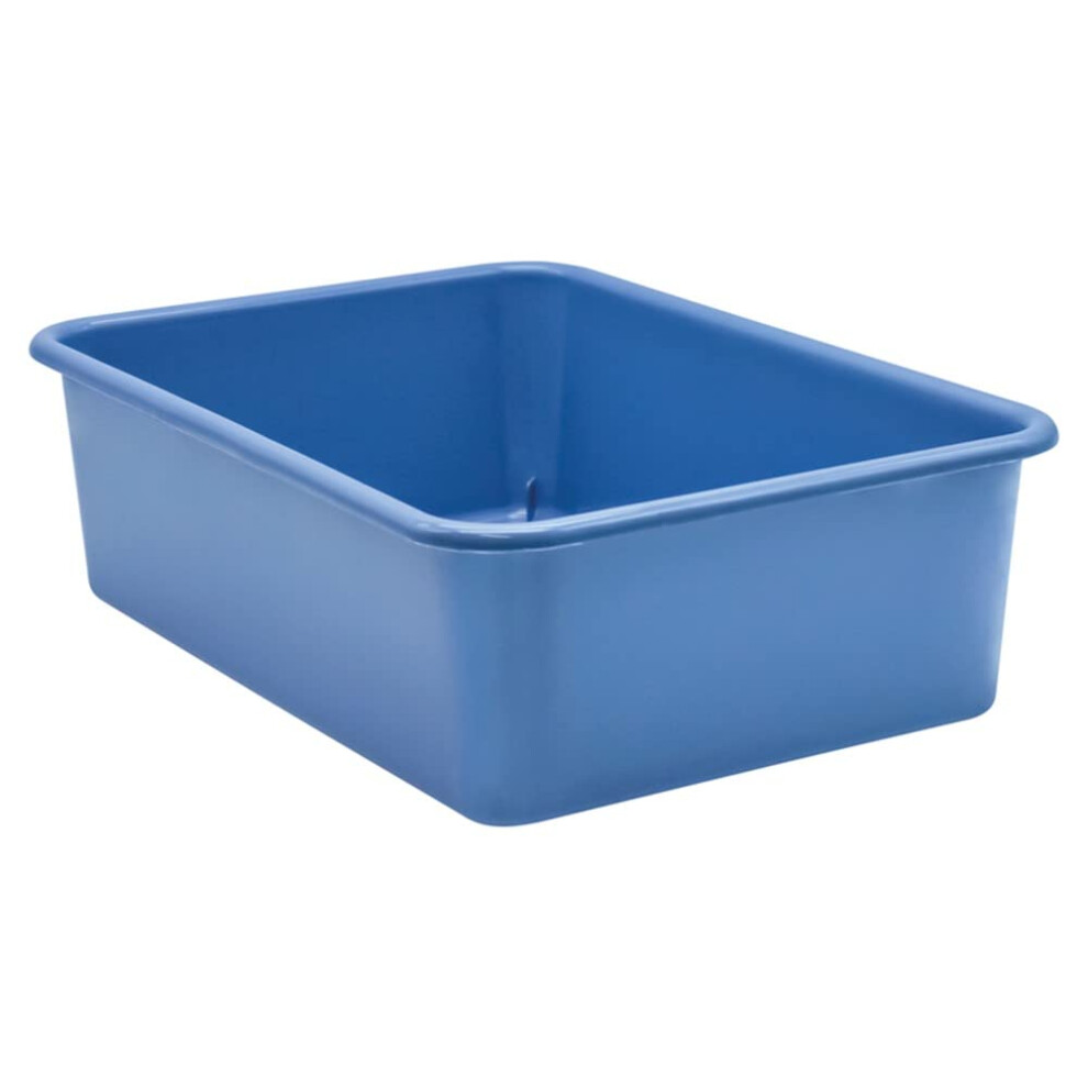 Ressources cr      es par l'enseignant Grand bac de rangement en plastique bleu ardoise
