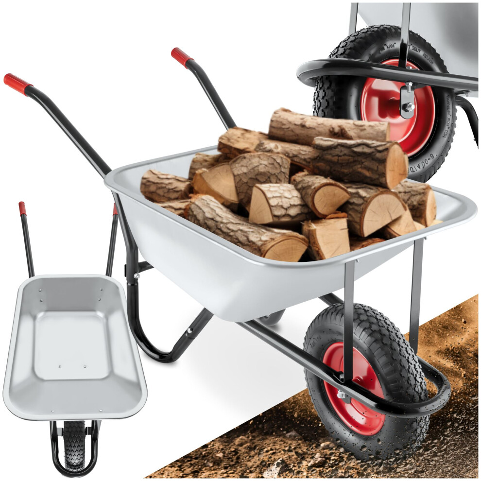 Garden Wheelbarrow Hand Tools Cart Patio Truck Heavy Loads Transport Steel Tyres