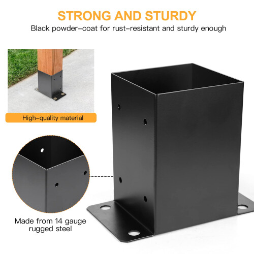 4 x 4 Post Base 4 PCS Inner Size 3.6""""x3.6""""Deck Post Base Heavy Duty 2