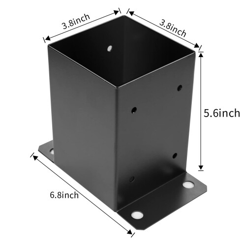 4 x 4 Post Base 3 PCS Inner Size 3.6""""x3.6""""Deck Post Base Heavy Duty 1