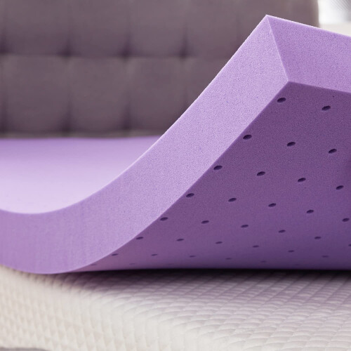 Sinweek de 3 polegadas Gel Mem   ria de espuma de espuma Topper Topper ventilado colch   o macio almofada Topper Certipur-US Twin Size Size Purple