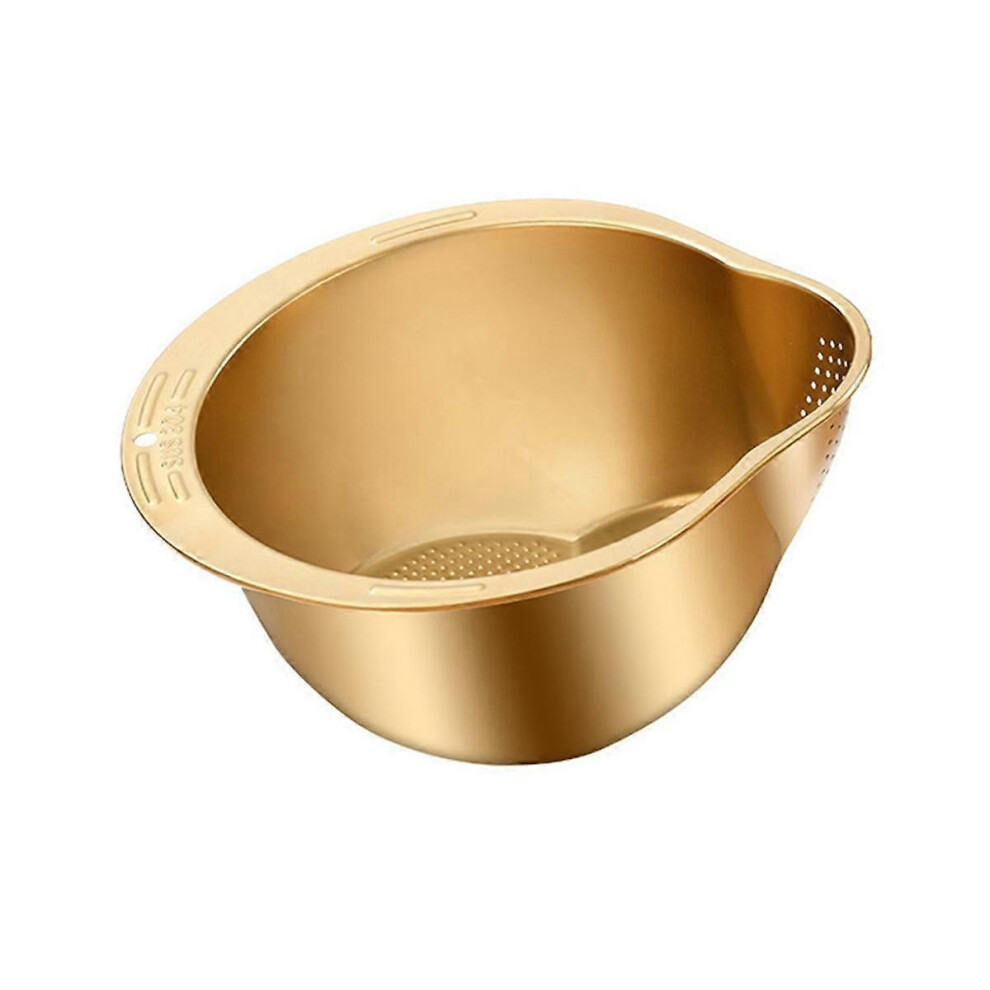 Rice Washer Strainer Bowl Stainless Steel Rice Washing Bowl Rice Colander Fruit and Vegetable Strainer Kitchen Tool B