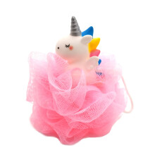 Suloiset Unicorn Kids kylpypesupallot tytille pojille mesh suihkupallopouf kuoriva kylpysieni Vartalonpuhdistusaine kylpytarvikkeet