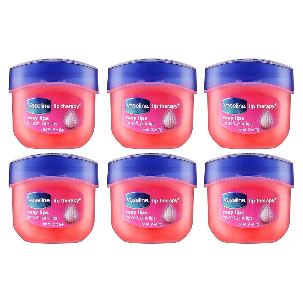 Vaseline Lip Therapy Lip Balm Mini  Rosy Lips | Lip Repair in a Container for Cracked  Dry Lip | Travel Size 0.25 Oz (Pack of 6)