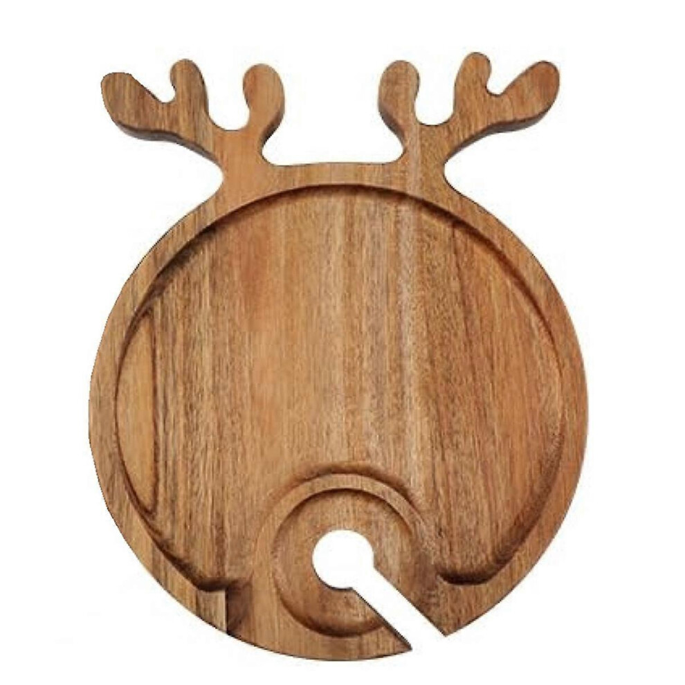 Wooden Pallet Christmas Cooked Steak Tray Outdoor Picnic Wine Glasses & Wine Holders Tray Fruit Steak Plate