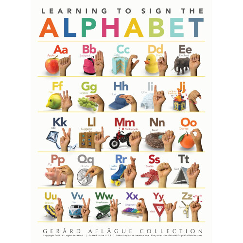 Gerard Aflague Collection 18x24 Children's Sign Language Alphabet Post