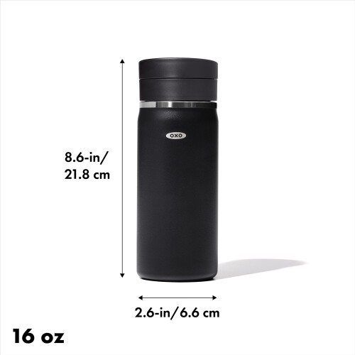 OXO OXO Good Grips 16oz Ταξιδιωτικό Φλιτζάνι Καφέ Με Αδιάβροχο Καπάκι - Onyx 1