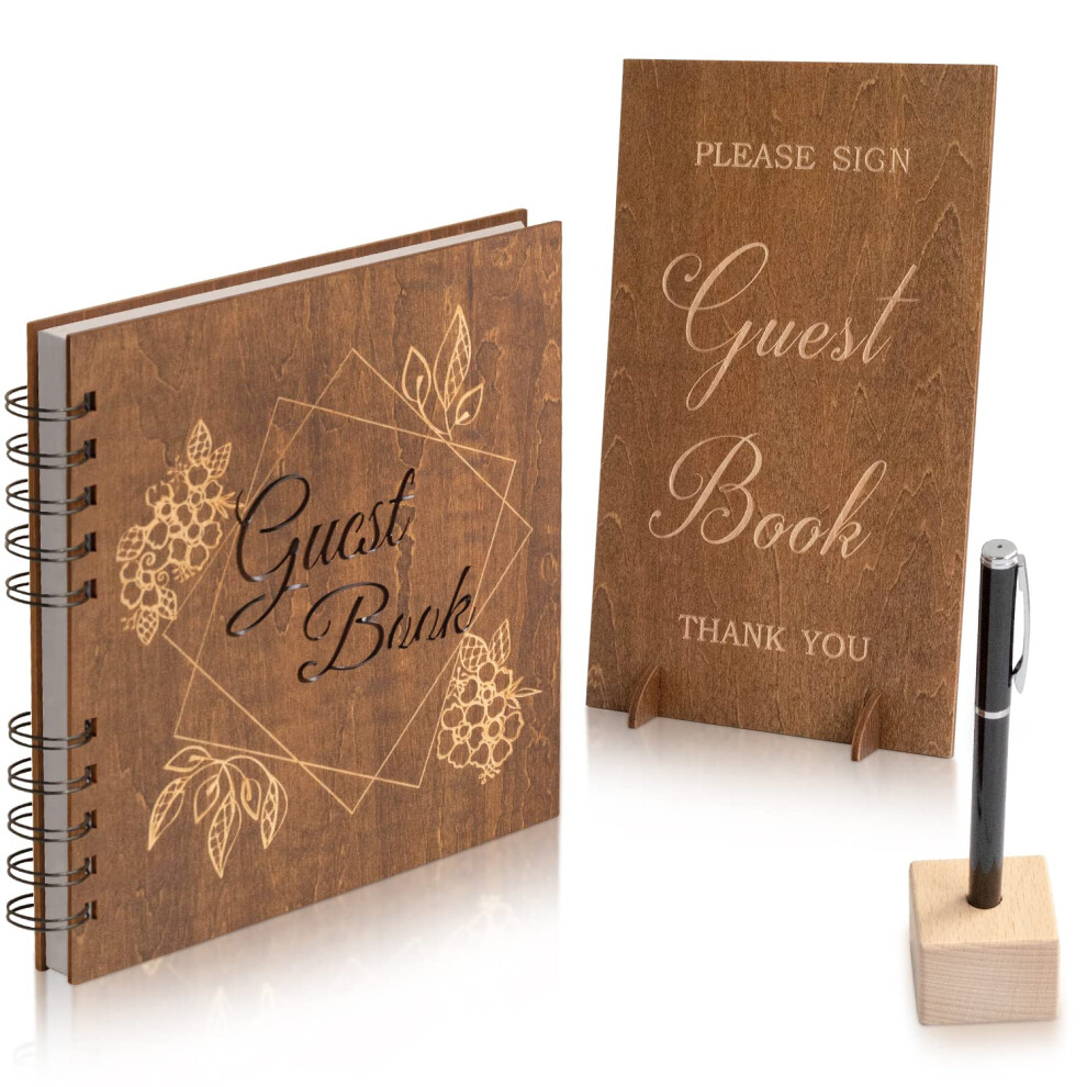 Creawoo G Stebuch Aus Holz F R Hochzeiten, Empfangsschilder, Fotoalbum Mit T-image