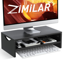 Zimilar Monitor Stand Riser 2 Tiers Laptop Computer Monitor Riser til pc -sk?rm IMAC Desktop Wood Screen Monitor Stand Riser med opbevaringsarran