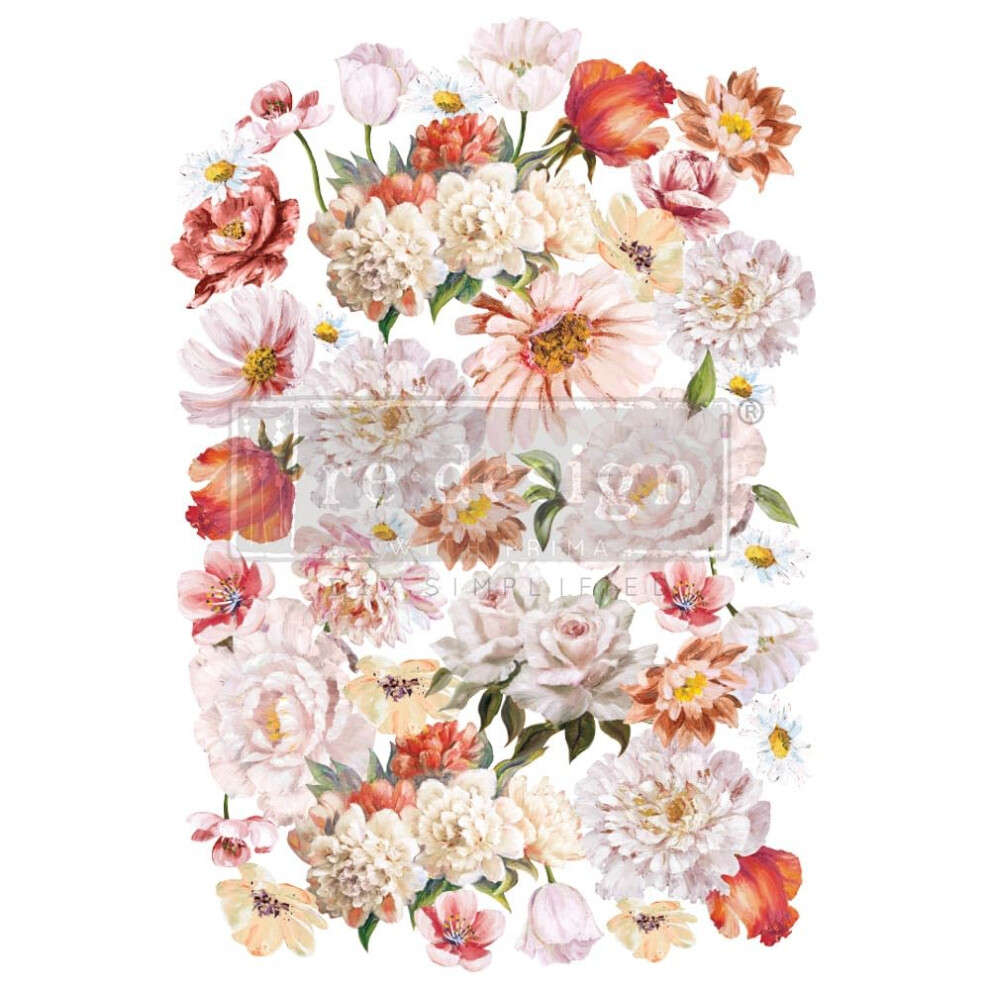 Transferts D Coratifs - Pretty In Peach - Taille Totale De La Feuille 24""""X35"""" Pouces 6-image