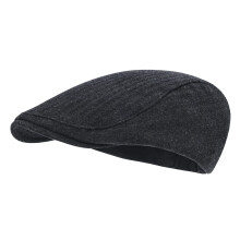 STARANCE Mens Flat Cap Wool Tweed Driving Cap Irish Newsboy Hat Dark Gray