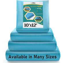 Plachty Heavy Duty Waterproof 10x12-12 mil Siln kempingov stan - Modr plachta 10x12 UV odoln proti roztren a roztren s kovovmi pruchodkami -