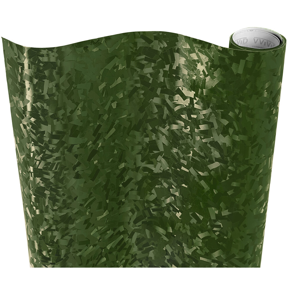 Vvivid+ Forged Composite Carbon Vinyl Wrap Roll (15Ft X 5Ft Army Gree 628856041314