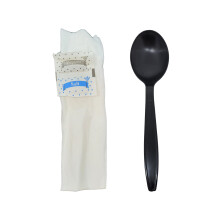 500 Kits Disposable Plastic Soup Spoon with Napkin and Saltpepper packet  individually Wrapped  Togo Soup Spoon