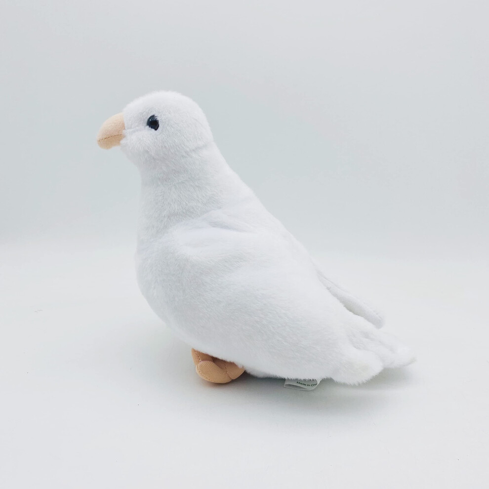 Jouet en peluche de pigeon blanc de simulation - Jouets de pigeon de roche de 8 pouces Pigeon mignon en cadeau (blanc)