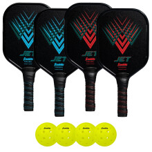 Franklin Sports - Set de Raquettes et Balles de Pickleball 4 Joueurs - Agréé USA Pickleball, Rouge/Bleu