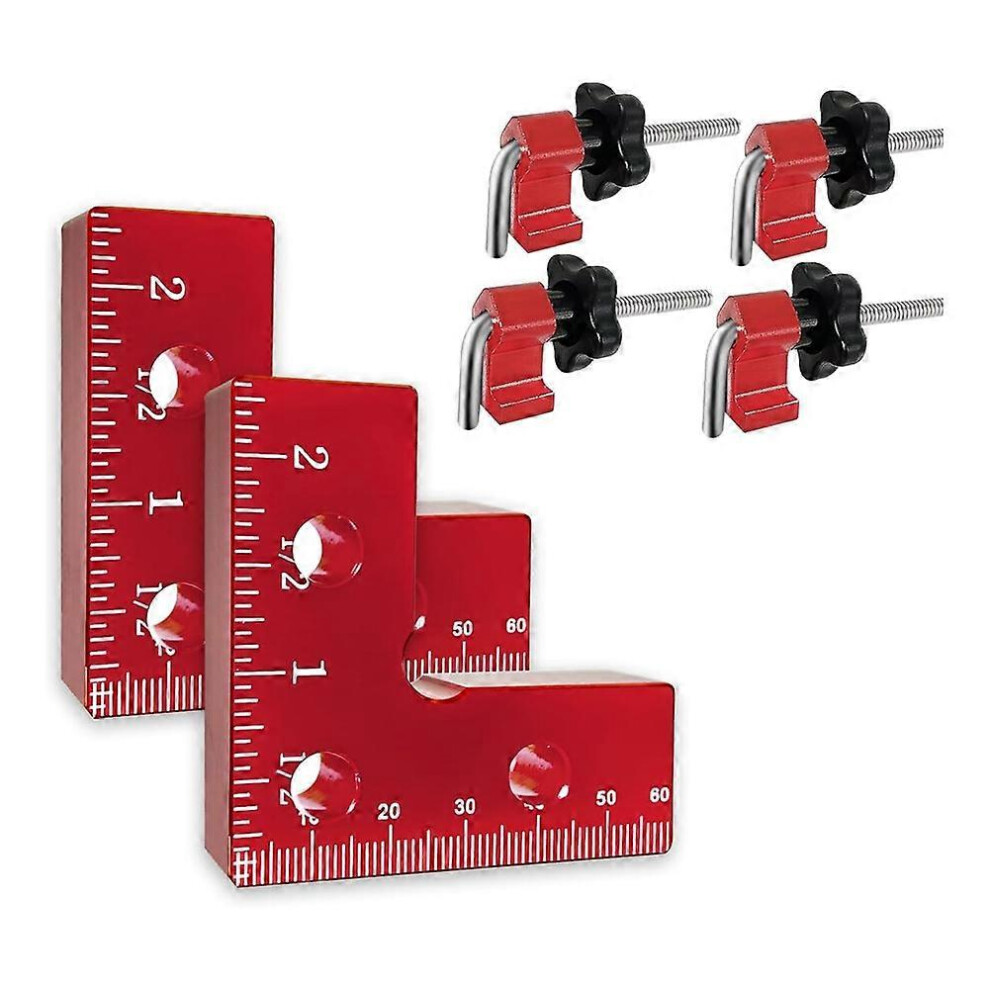 Mini 90-degree positioning square, 2 packs, aluminium clamping square for woodworking