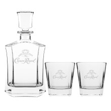 Dekantr na whisky Fathers Day Crown Royal Gifts for Men Set se 2 sklenickami | Sada karafy na whisky pro mue a eny | Kompatibiln