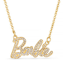 Colar com logotipo da Barbie Crystal Script (ouro)