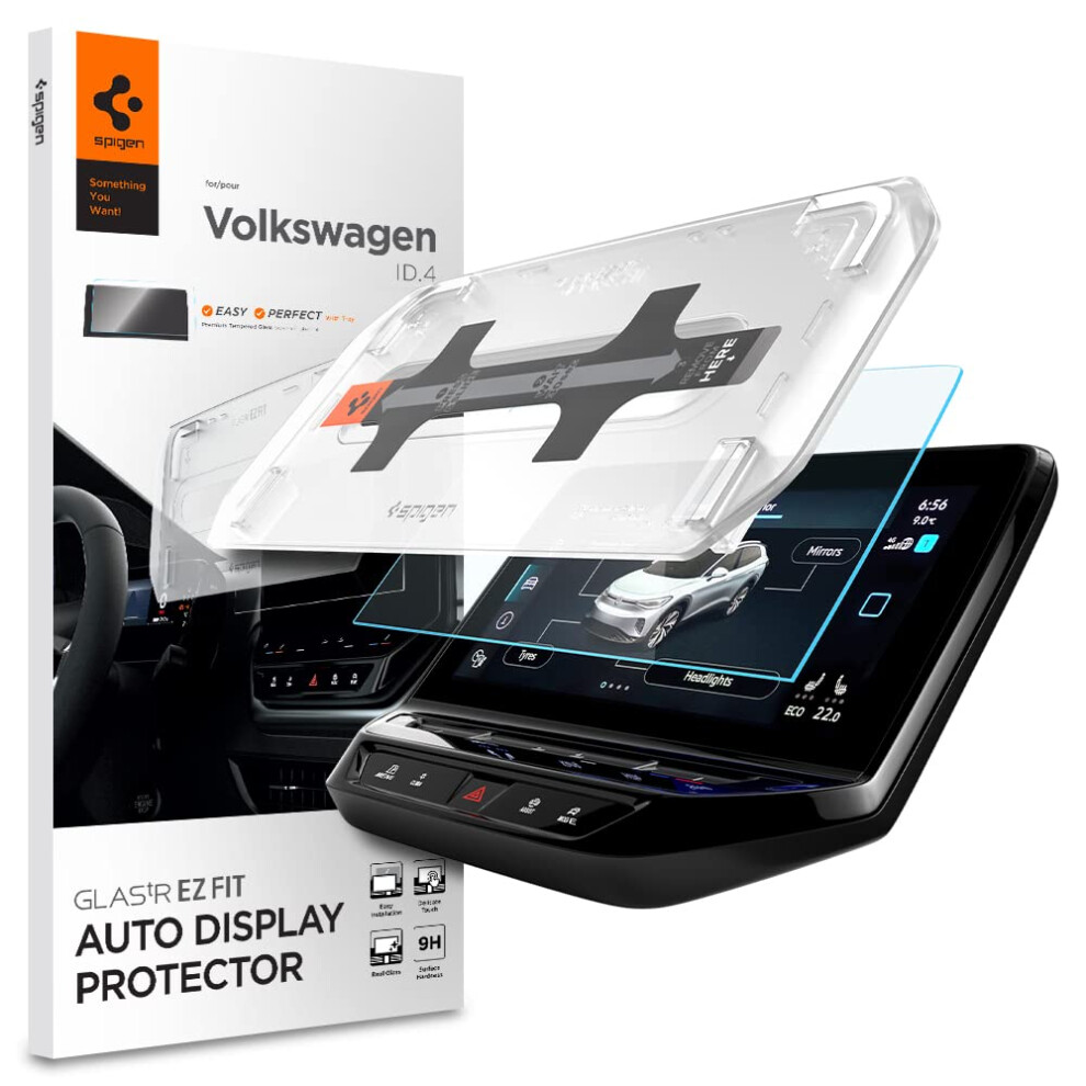 Spigen Tempered Glass Screen Protector [GlasTR EZ FIT] designed for designed for Volkswagen ID.4 Pro S (2021/2022/2023) 12 inch Dashboard Touchscreen