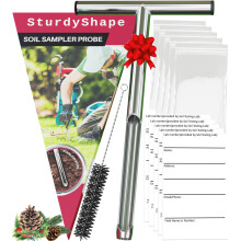 Sonde de sol Sturdyshape. La sonde de l'echantillon de sol est poli en acier inoxydable de 12 pouces 304. La sonde du sol avec la poignee est liv