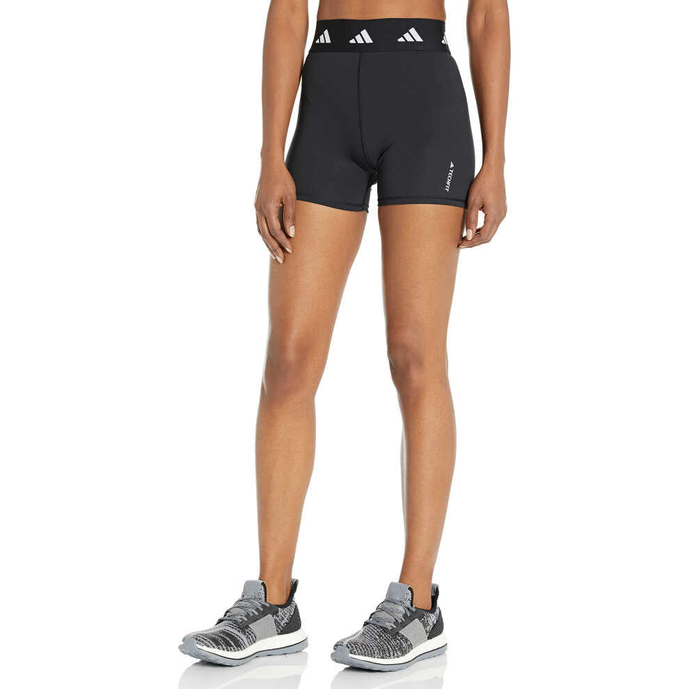 adidas womens Techfit 3 Inch Short running compression tights Core Black Large US